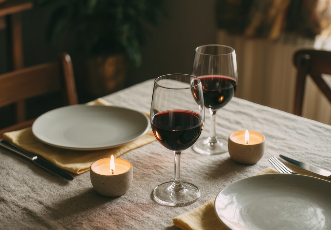Photo Candlelit dinner